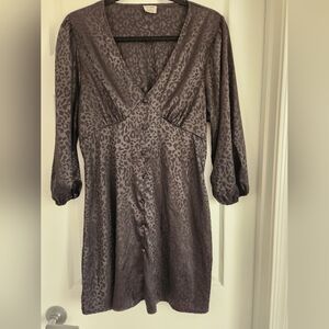 Black Leopard Print Dress